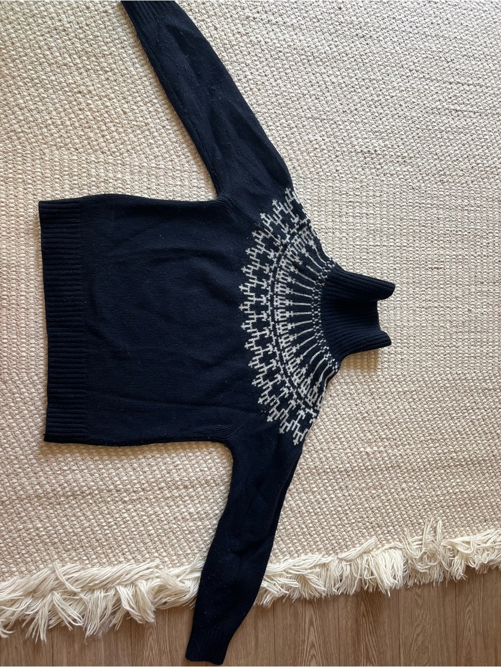 Tory Sport Turtleneck Sweater with Fair Isle-Like Design, 100% wool